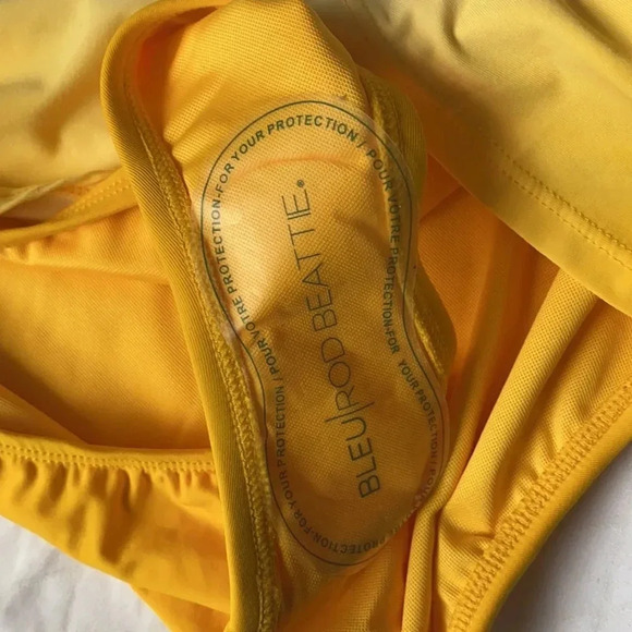 Bleu Rod Beattie Twist Bandeau Sunset Yellow Top Size 14 Bottom Size 12 - Picture 10 of 11